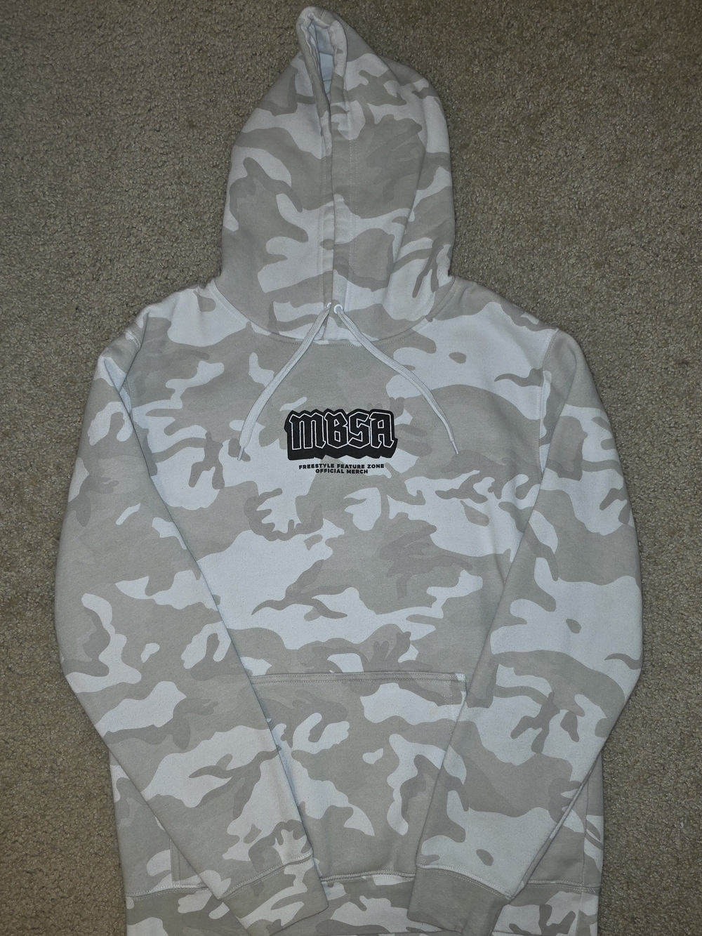 Camouflage Hooded Sweatshirt - White & Tan MBSA Mount Baker Ski Area